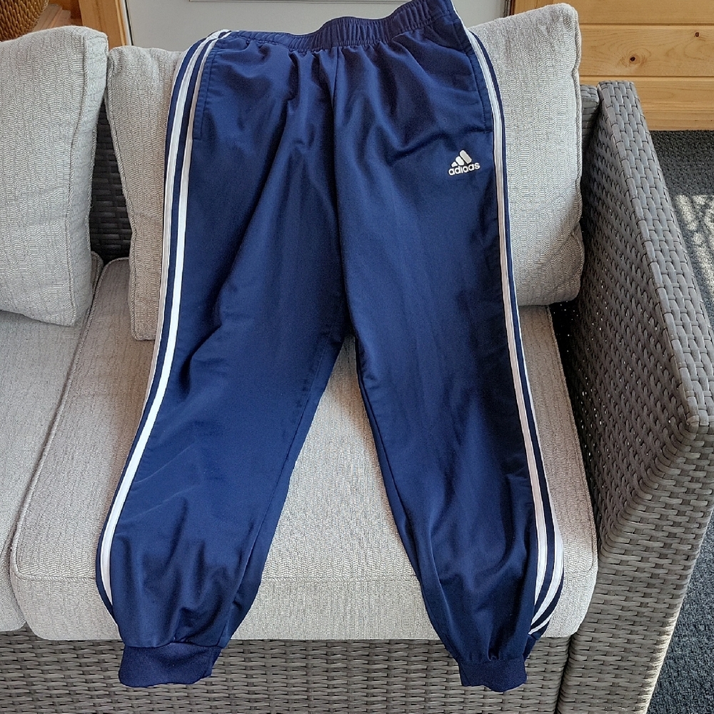 Adidas Blue Joggers with Elastic Cuffs